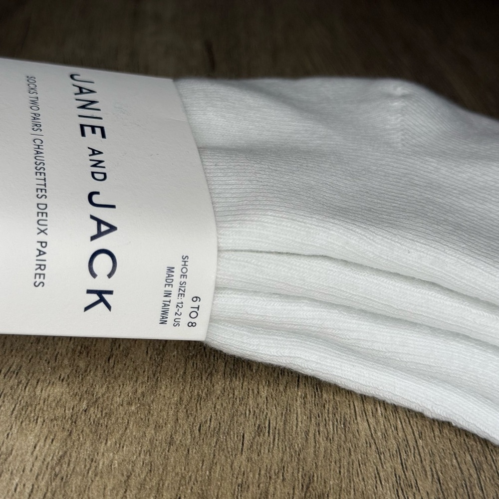 Janie and Jack Classic White Casual Socks